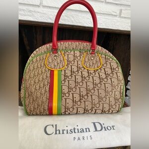 Christian Dior Canvas Rasta Bowler Bag